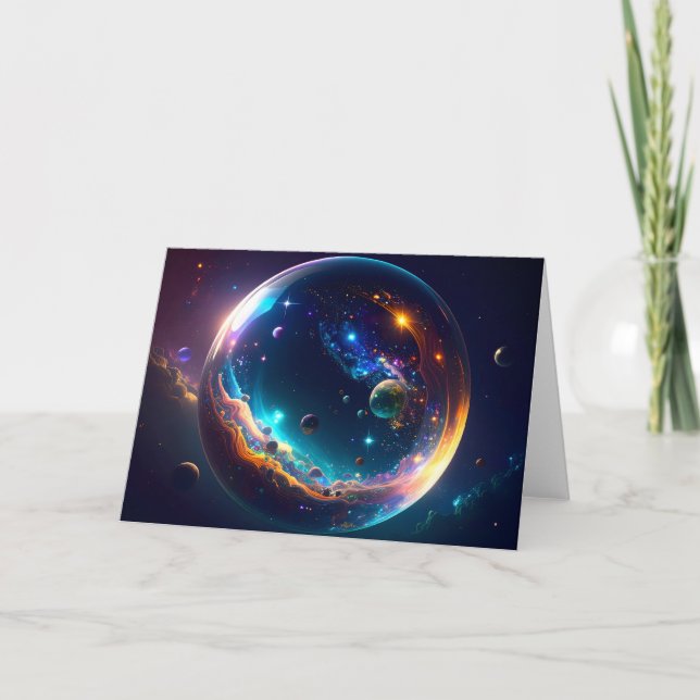 Cosmic Bubble Galaxy Fantasy Art Card (Front)