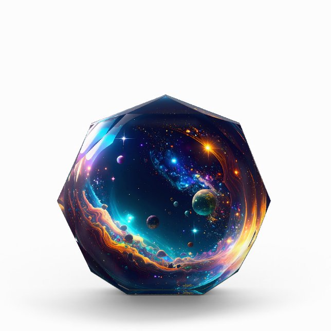Cosmic Bubble Galaxy Fantasy Art Photo Block (Front)