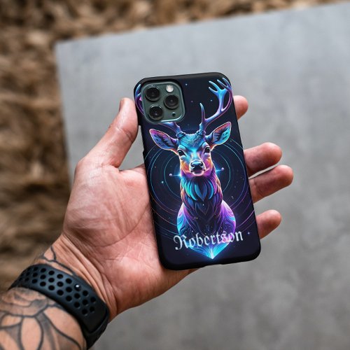 Cosmic Buck Deer Wildlife Custom Add Your Name  iPhone 13 Pro Max Case