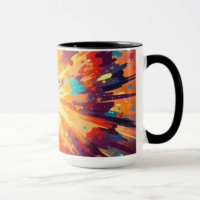 Cosmic Burst Abstract Splatter Art Mug (Right)
