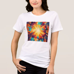 Cosmic Burst Abstract Splatter Art Tri-Blend Shirt