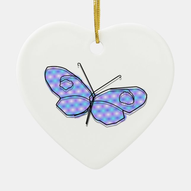 Cosmic Butterfly Ceramic Ornament (Front)