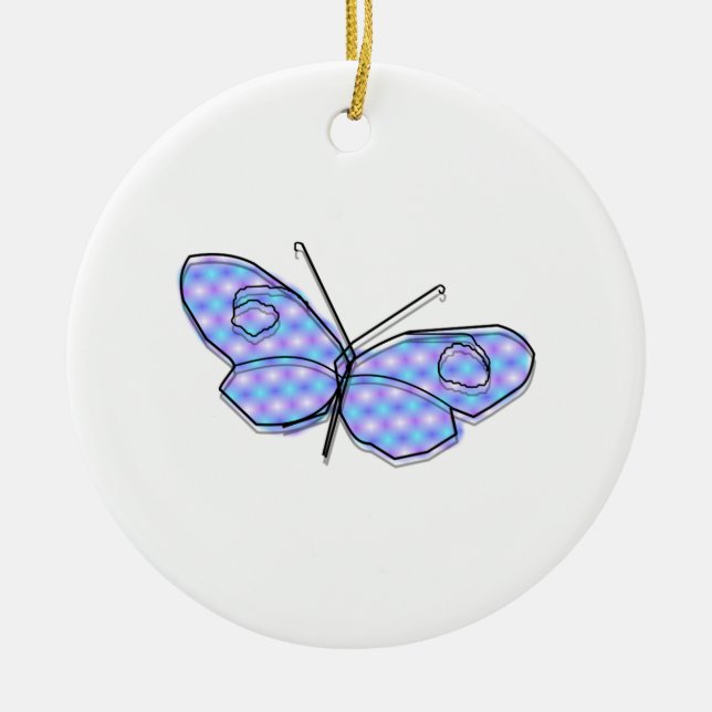 Cosmic Butterfly Ceramic Ornament (Front)