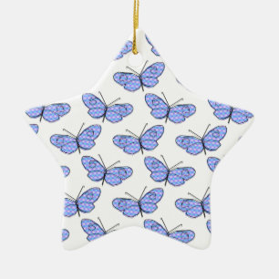 Cosmic Butterfly Pattern Ceramic Ornament