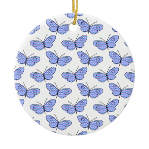 Cosmic Butterfly Pattern Ceramic Ornament