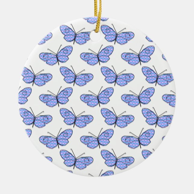 Cosmic Butterfly Pattern Ceramic Ornament (Front)