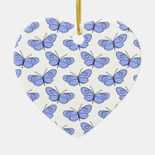 Cosmic Butterfly Pattern Ceramic Ornament (Front)