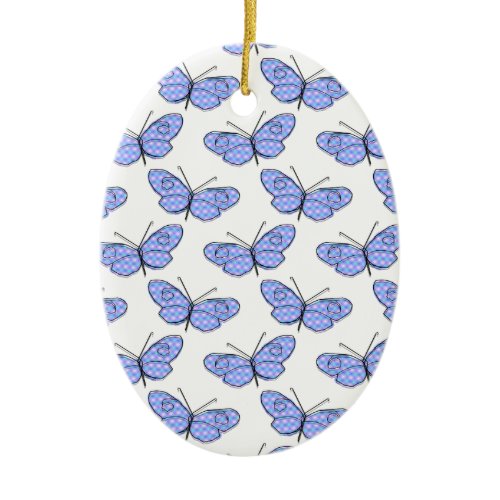 Cosmic Butterfly Pattern Ceramic Ornament