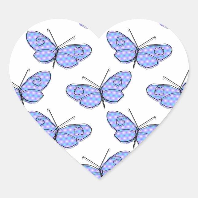 Cosmic Butterfly Pattern Heart Sticker (Front)