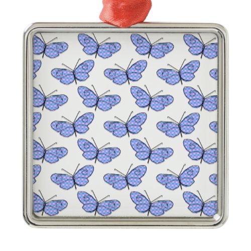 Cosmic Butterfly Pattern Metal Ornament