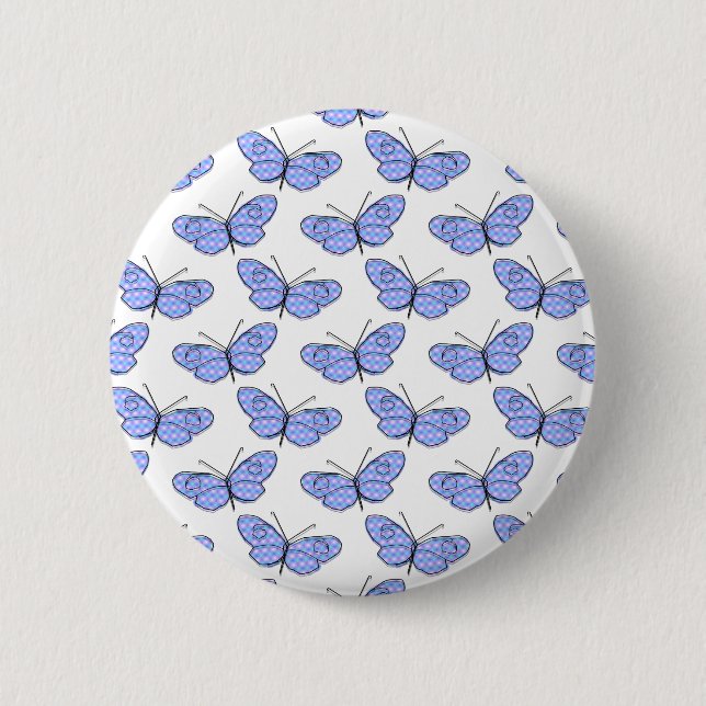Cosmic Butterfly Pattern Pinback Button (Front)