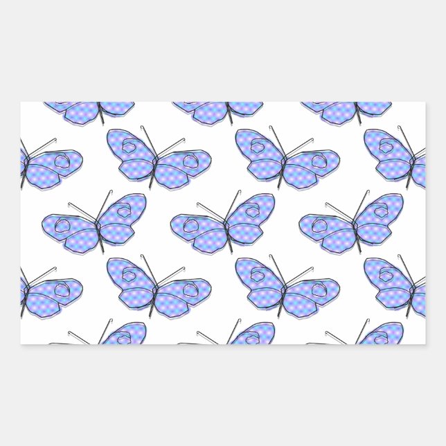 Cosmic Butterfly Pattern Rectangular Sticker (Front)