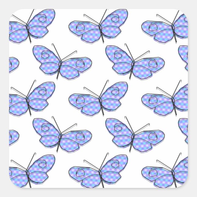 Cosmic Butterfly Pattern Square Sticker (Front)