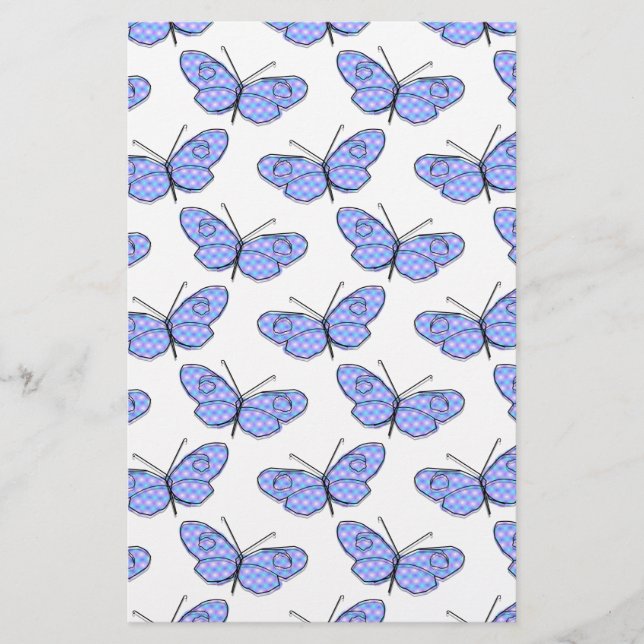 Cosmic Butterfly Pattern Stationery (Front)