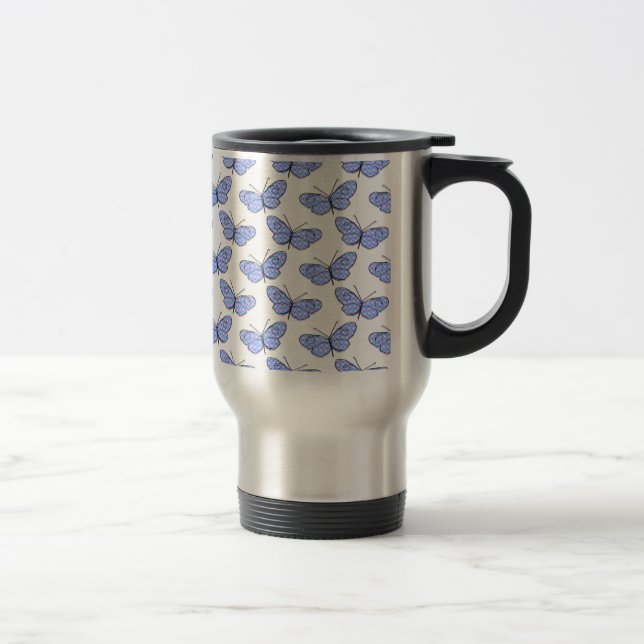 Cosmic Butterfly Pattern Travel Mug (Right)