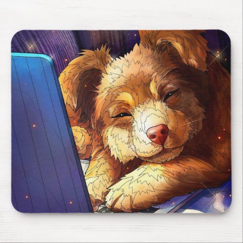 Cosmic Canine Slumber Mouse Pad