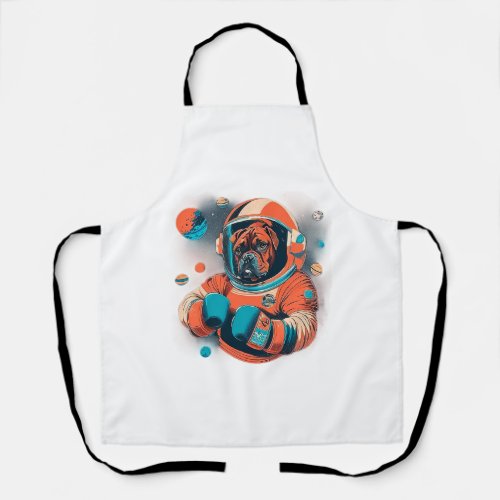 Cosmic Canine The Astronaut Boxer    Apron