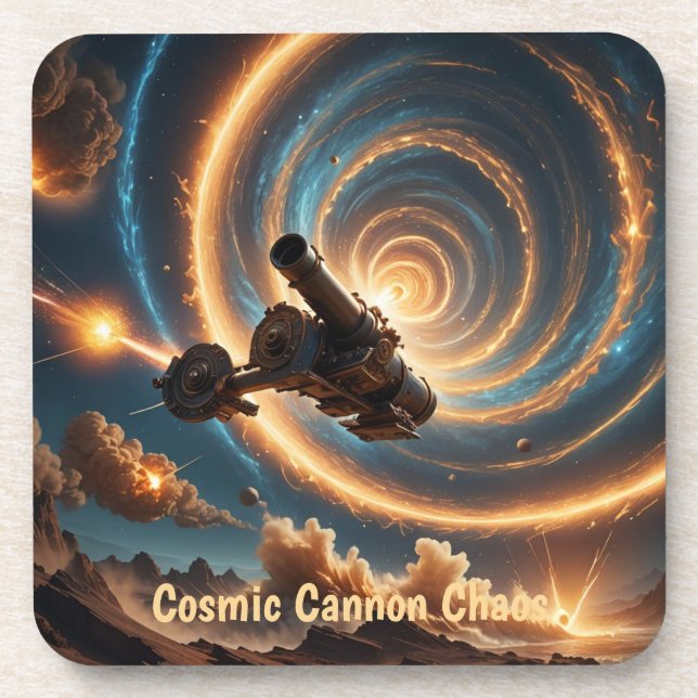 Cosmic Cannon Chaos Beverage Coaster (Front)