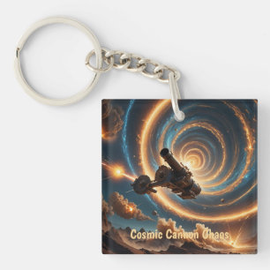 Cosmic Cannon Chaos Keychain