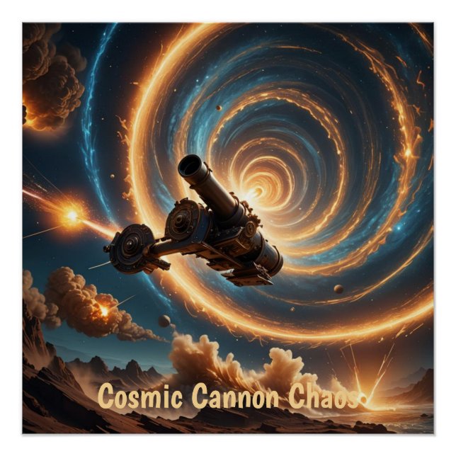 Cosmic Cannon Chaos Poster (Front)