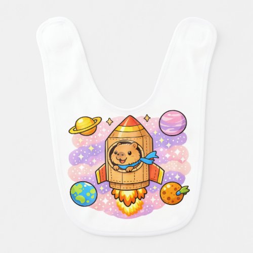 Cosmic Capybara Explorer Baby Bib
