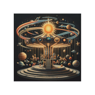 Cosmic Carousel Wood Wall Art