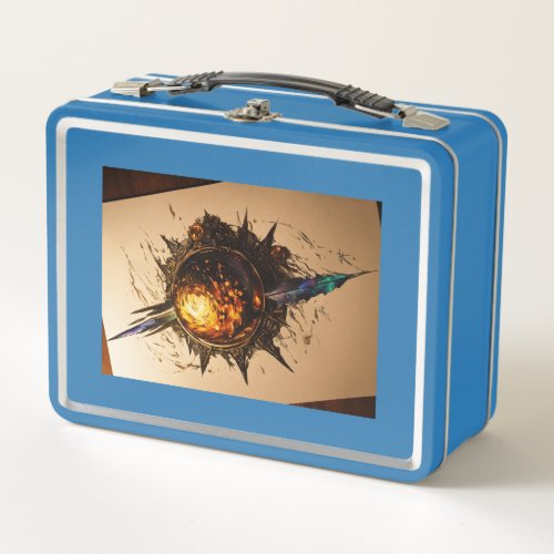 Cosmic Carriage Space Design Logo Metal Lunch Box