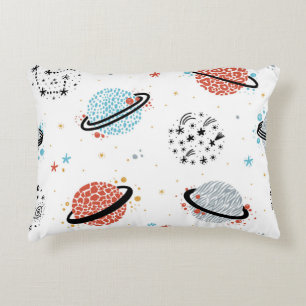Cosmic Cartoons: Vintage Space Wonders Accent Pillow