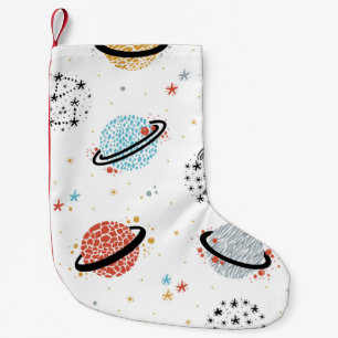 Cosmic Cartoons: Vintage Space Wonders Small Christmas Stocking