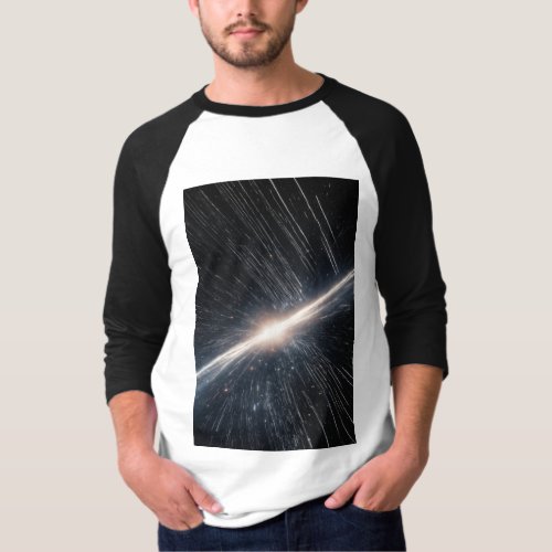 Cosmic Cascade Meteor Shower T_Shirt Design