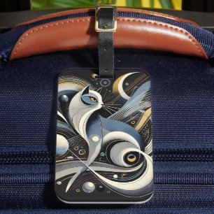 Cosmic Cat Abstract Celestial Drawstring Bag Luggage Tag