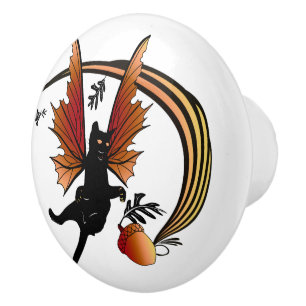 Cosmic Cat Acorn Ceramic Knob