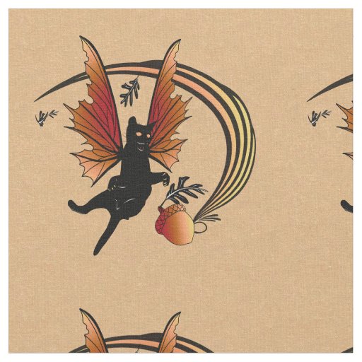 Cosmic Cat Acorn Fabric