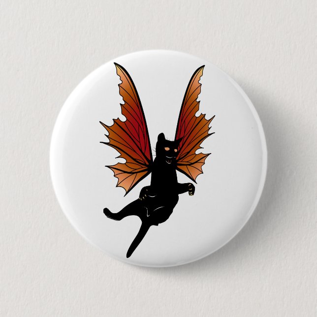 Cosmic Cat Acorn Pinback Button (Front)