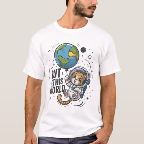 Cosmic Cat Adventure Out Of This World T_Shirt