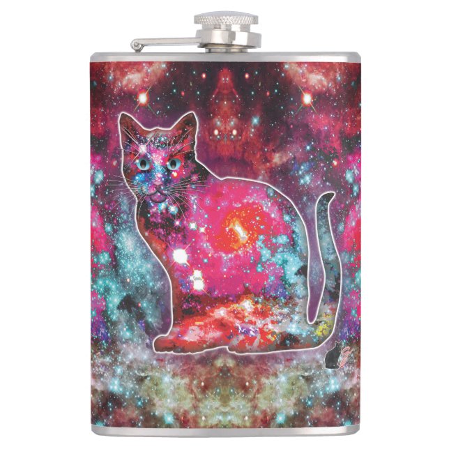 Cosmic Cat Alpha Flask (Front)