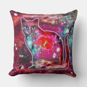 Cosmic Cat Alpha Throw Pillow