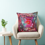 Cosmic Cat Alpha Throw Pillow