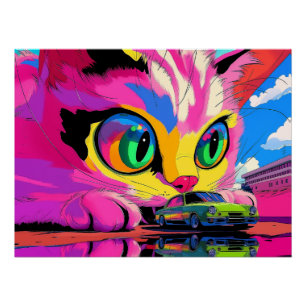 Cosmic Cat and the Tiny Car Poster