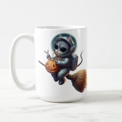 Cosmic Cat Astronaut Magic and Space Adventure  Coffee Mug