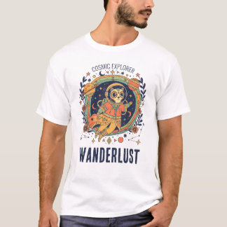 Cosmic Cat Astronaut Space Explorer Wanderlust T-Shirt