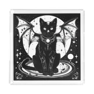 Cosmic Cat Bat Cat I Acrylic Tray