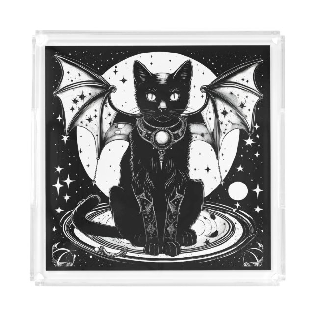 Cosmic Cat Bat Cat I Acrylic Tray (Front)