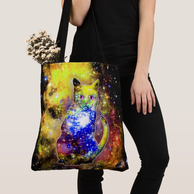 Cosmic Cat Beta Tote Bag (Close Up)