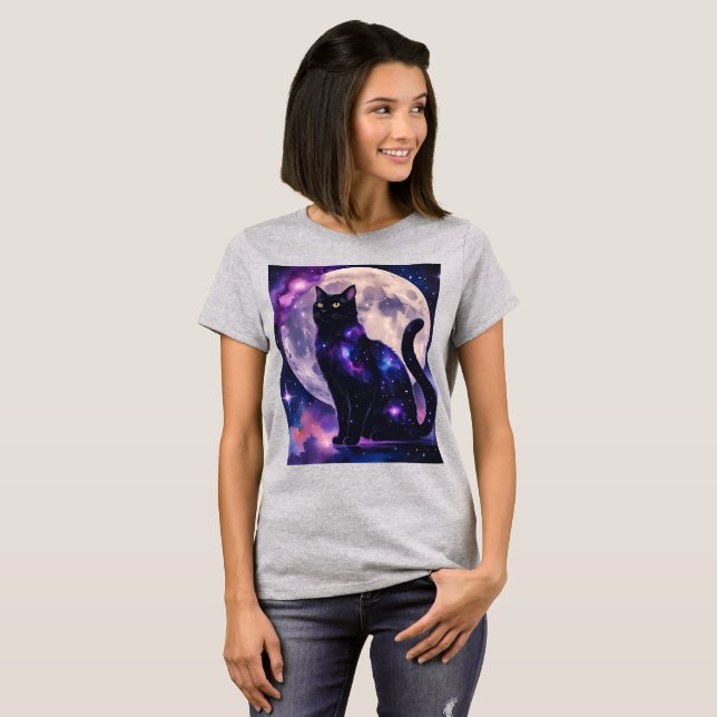 Cosmic Cat – Celestial Dreamer Design T-Shirt (Front Full)