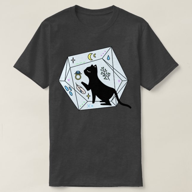Cosmic Cat Crystal 1 T-Shirt (Design Front)