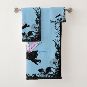 Cosmic Cat Dandelion Bath Towel Set