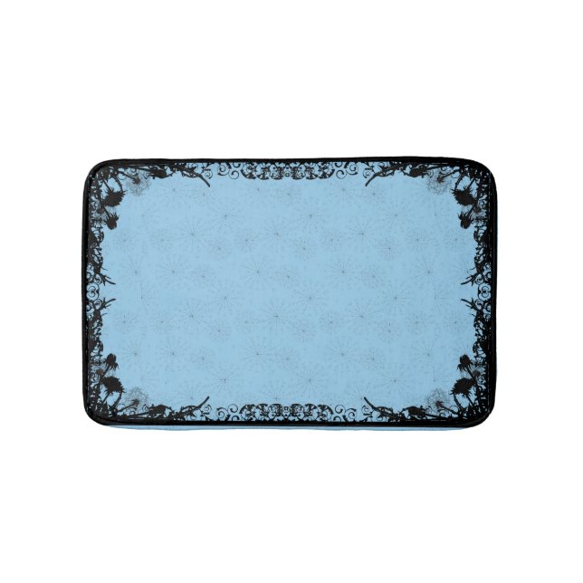 Cosmic Cat Dandelion Bathroom Mat (Front)