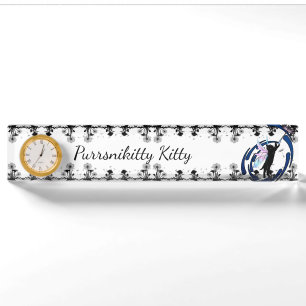 Cosmic Cat Dandelion Desk Name Plate