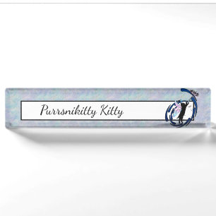 Cosmic Cat Dandelion Desk Name Plate